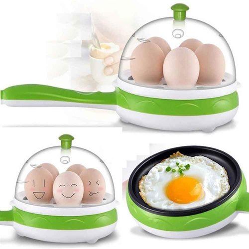 Multi Function 2 in 1 Electric Egg Boiler Steamer Omelette Frying Pan Non-Stick Boiled Eggs Boiler Steamer