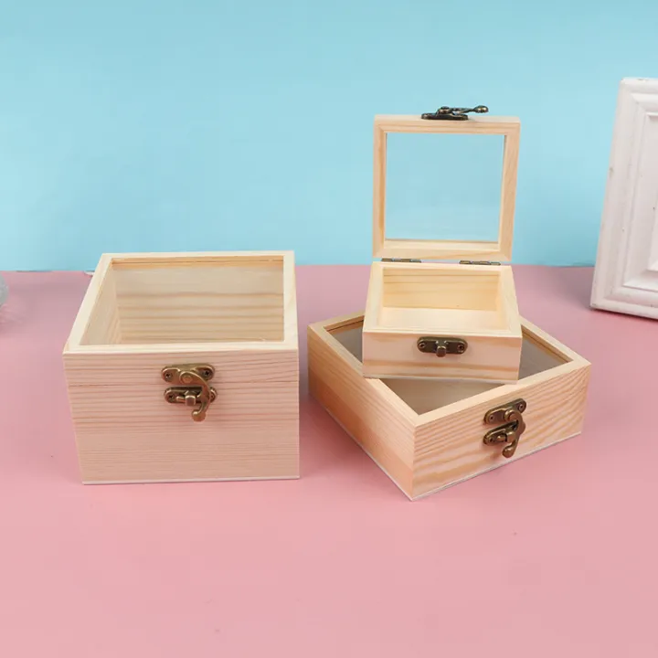 Wooden%20Storage%20Box%20Plain%20Wood%20With%20Lid%20Multifunction%20Square%20Hinged%20Craft%20Boxes%20ANLAN%20-%20Image%204