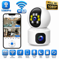 V380 Pro Dual Lens Wireless Dome Camera WIFI Home Smart Protection Wireless CCTV Indoor Camera Two Way Audio. 