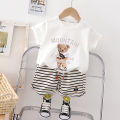 (NEW)Summer baby boy clothes sets kids clothes for boys suits 0-5 years baby girls Top shorts sets.