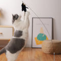 Interactive Cat Toy Funny Cat Stick Toy Playing Teaser Wand with Suction Cup Simulation Feather with Bell Self-hi Cat Toys.