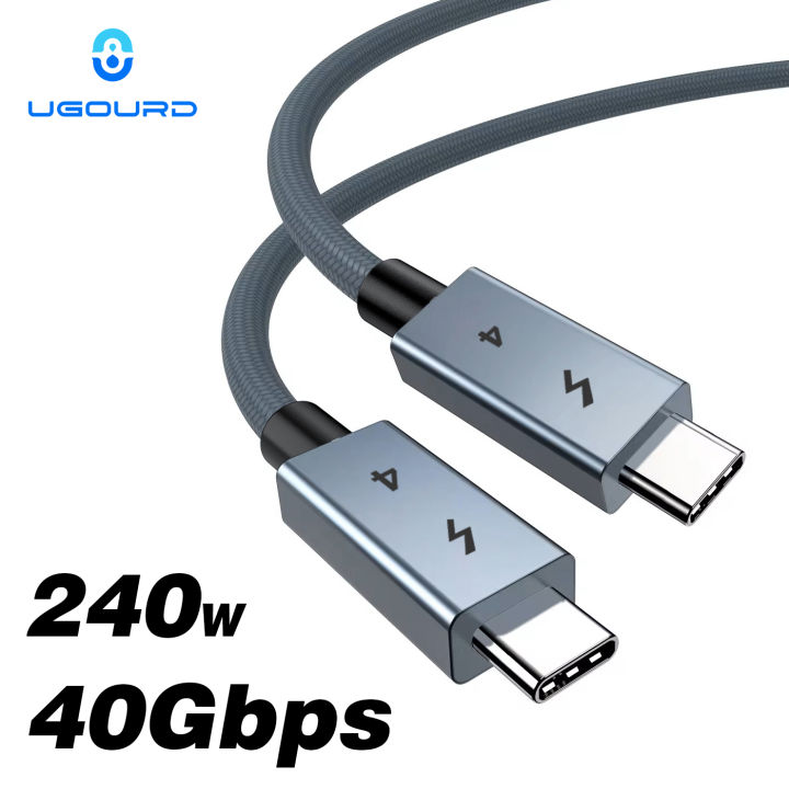 UGOURD Thunderbolt 4 Type C 40Gbps USB4 Cable USB C to USB C 240W Fast charging Cable