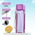 500ml Simple Square Transparent Water Bottle Portable Sport Cup For Drinking Kitchen Tools Water Bottle For School Gym Travel.