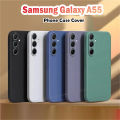 Original For Samsung Galaxy A55 Silicone Full Cover Case Straight edge Phone Case Cover. 