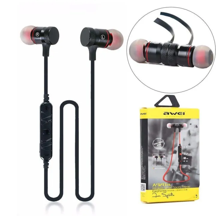 Original Awei A920BL In-ear Wireless Sports Earphone Bluetooth 4.1 Connection with Voice Noise Reduction Mic For SmartPhone