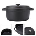 Dutch Oven Pot, Cast Iron Pot Uncoated Dual Loop Handle for Kitchen. 