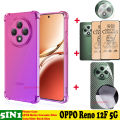 BLKNAIM 5-in-1 NEW For OPPO Reno 12F case Anti-fall Color phone case +2PCS Matte Ceramic Film +Carbon Fiber Back Film +Lens Film.