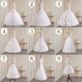6-Hoops Underskirt Women Petticoat Wedding Dress Pleated Crinoline White a Line Floor Length Under Skirt Cancan Pettidresses.