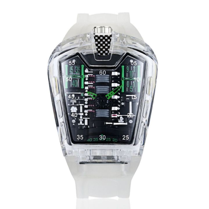 1pc%20Men%20White%20Transparent%20Acrylic%20Fashion%20Racing%20Engine%20Versatile%20Quartz%20Watch%20-%20Image%205