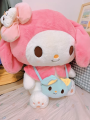 Sanrio Kuromi Plush Dolls 40/50cm kawaii My Melody Cinnamoroll Soft Stuffed animals Anime Figure Pillow Cartoon Decor Kids Toys. 