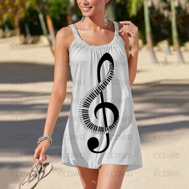 Elegant%20Dresses%20for%20Women%20Music%20Rhythm%20Summer%20Dresses%20Woman%202022%20Women's%20Summer%20Sundresses%20Floral%20Dress%20Slip%20Color%20Y2k%20Note%20Chic%20-%20Image%202