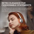 iKF R1 Wireless Headphones Retro Bluetooth On Ear Headset HiFi Sound 60 Hours Built-in Mic Multipoint Connection OOTD Stylish. 