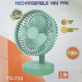 JOYKALY YG-735/ 717  Rechargeable 2400mAh Lithium Battery Strong Wind Portable Desk / Table Fan. 