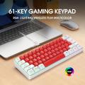 HXSJ 61 Key Thin Film Keyboard With White And Red Design Mini Game Keyboard Simple Mechanical Feels - Effortless Usage. 