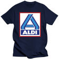 Aldi T shirt logo store Aldi supermarket redneck Cadi car park Products food purchase. 