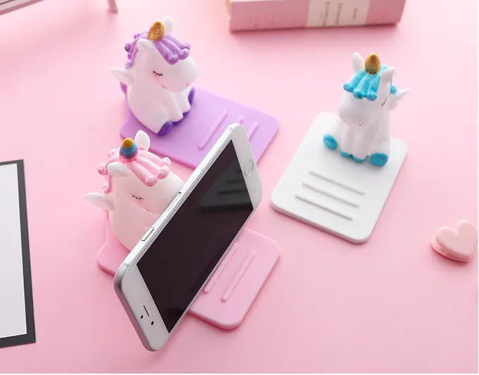 Cartoon silicone lazy cartoon mobile phone holder Unicorn car
