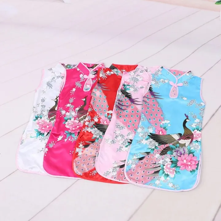 Cheongsam%20Dress%202Y-8Y%20Baby%20Girl%20Summer%20Clothes%20Peacock%20Sleeveless%20Slim%20Traditional%20Dress%20Child%20Girls%20Clothes%20Chinese%20Style%20Qipao%20-%20Image%203