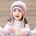 Winter Beanies Baby Ring Hat Pompom Children Hats Knitted Cute Cap for Baby Girls Boys Warm Fleece Lining Earflap Caps for Kids.