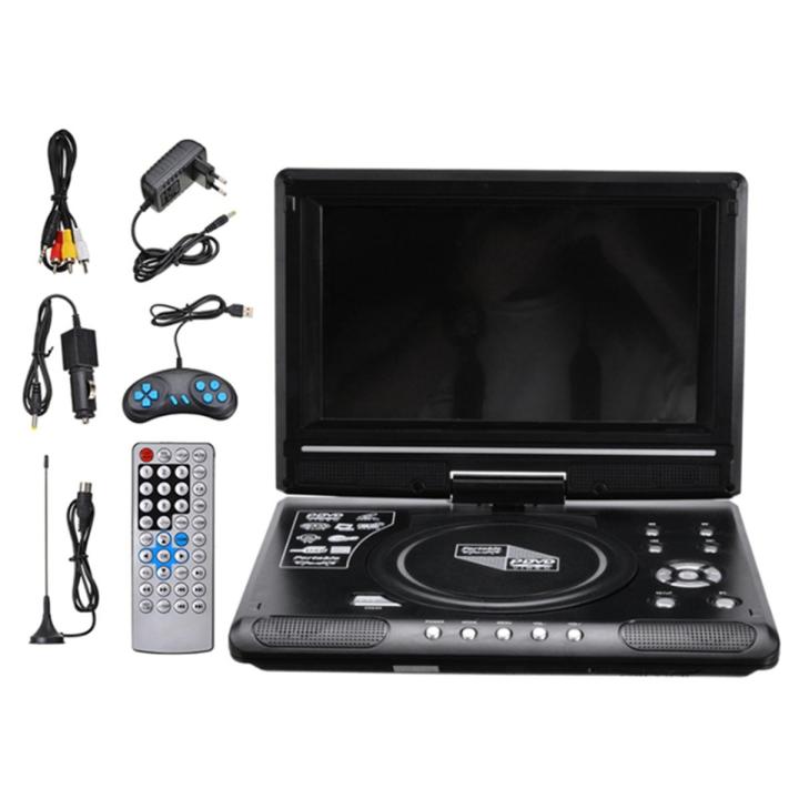 FORIDE 9.8 Inch Portable Home Car DVD Player VCD CD Game TV Player USB Radio Adapter Support FM Radio Receiving-EU Plug