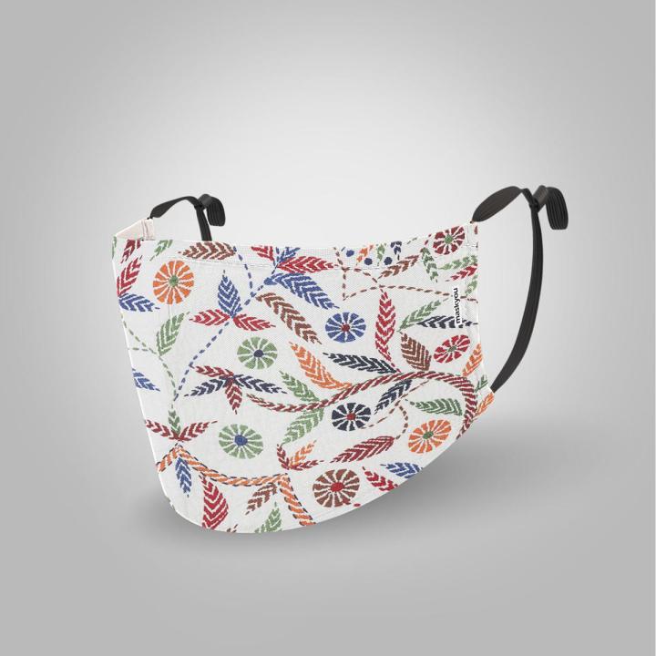 Three Layer Maskyou Fashionable Nakshikatha Face Mask - Mask