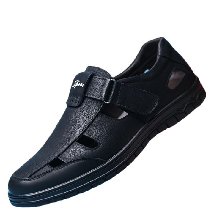 New%20Men's%20Leather%20Shoes%20Cool%20Breathable%20round%20Toe%20Slip-on%20Hollow%20out%20Leather%20Sandals%20Shoes%205507%20-%20Image%205