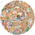 50Pcs Cartoon Capybara Sticker Small Cute Animal Stickers for Card Cups Wall.
