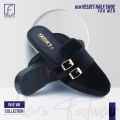 Velvet Half Shoe For Men Black -Loffer.