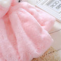 【VA VA VOOM】（NEW）Baby Girls Winter Cloak Coats Cute Rabbit Ear Hooded Plush Shawl Jacket. 