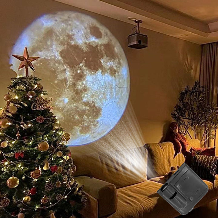 Moon Galaxy Projection Lamp Creative Atmosphere Night Light Lamp 16 Cards Sheets Fullhouse