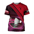 3D Indoor And Outdoor Sports Badminton Printing T Shirt Fashion Sports T-shirts For Men Kid Fashion Streetwear Gym Tee Shirt Top. 