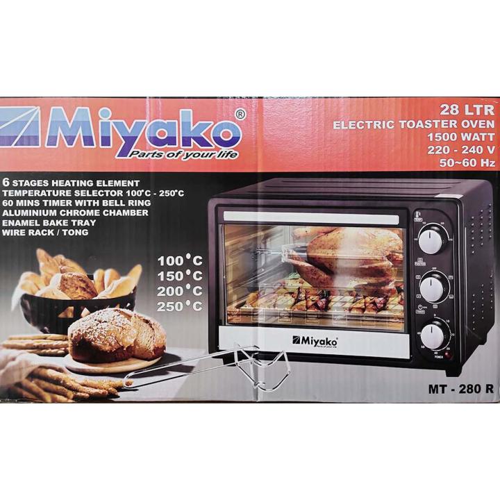 Miyako 28 Liter Electric Oven MT-280R with Chamber Enamel Bake Tray