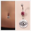 Bohemia Hamsa Hand Dangle Navel Ring Surgical Steel Turkish Lucky Blue Eye Belly Button Ring Piercing Ombligo Body Jewelry. 