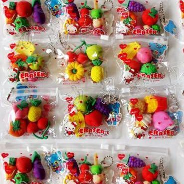 Fruit Design Eraser Fruit Erasers 8pcs in two packet