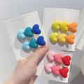 Heart Small Hairclip Blue Pink Color Side Hairpin For Women Fashion Korean Simple Style Bangs Clip Hair Accessories.