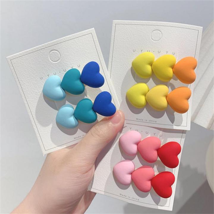 Heart Small Hairclip Blue Pink Color Side Hairpin For Women Fashion Korean Simple Style Bangs Clip Hair Accessories