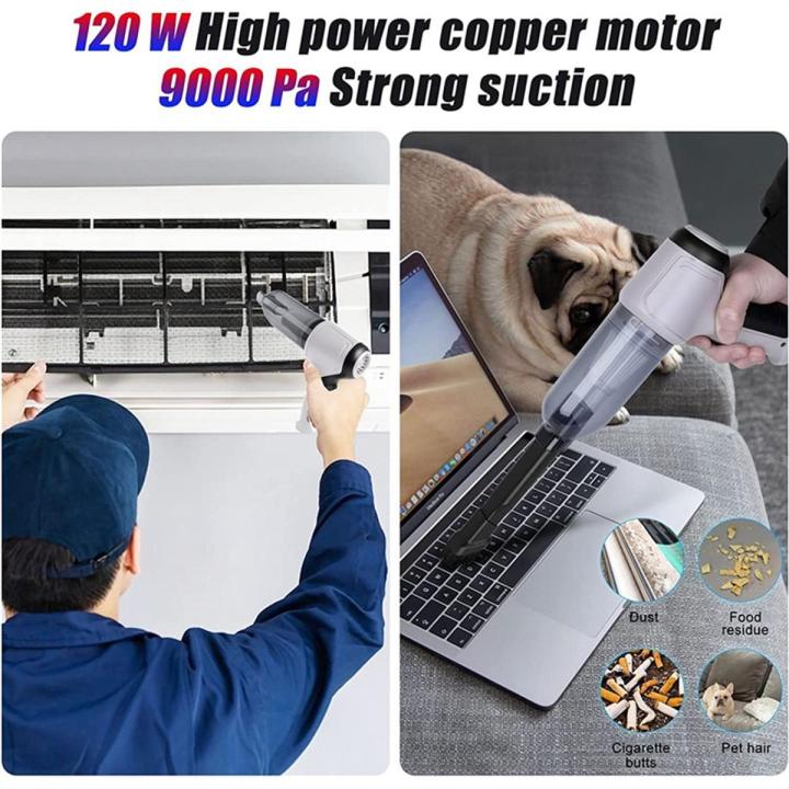 3-In-1 Computer Vacuum Air Blower Rechargeable Car Vacuum Cleaner Cyclonic Suction