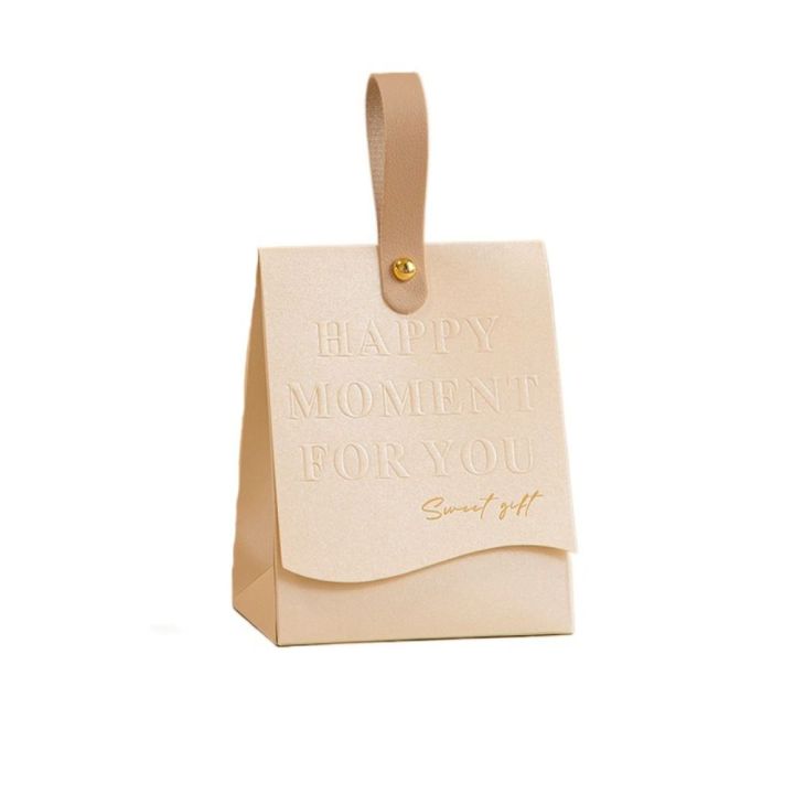Party Supply Portable Candy Box With Letter Print Creative Gift Packing Box Handheld Handle Bag Guest