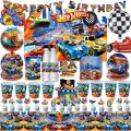 Hot Wheels Birthday Decoration Racing Car Disposable Tableware Tablecloth Plate Cup Balloon Baby Shower Kids Boys Party Supplies MuXiaRe. 