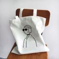 Ladies Handbags Girl Power Quotes Canvas Tote Bag Shopping Travel Women Eco Reusable Shoulder Shopper Bags High Capacity.