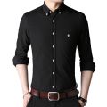 Men's Thick Fabric Shirts And Blouses Solid Color Long Sleeve Casual Slim Fit Formal Business Dress Up Tops Shirt Clothing. 