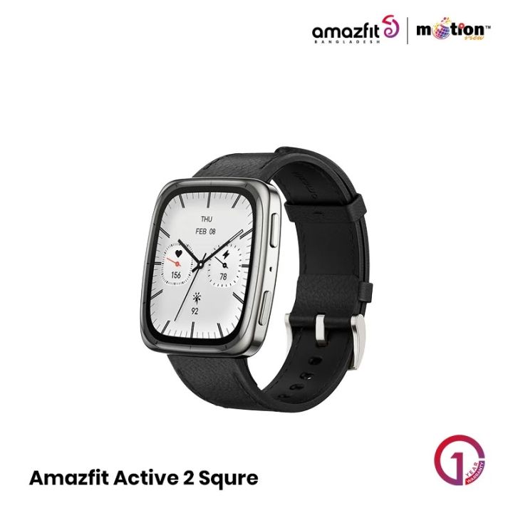 Amazfit Active 2 Square Smartwatch (Premium Edition) – AMOLED Display | Advanced Fitness & Health Tracking | Stylish Everyday Smart Wearable