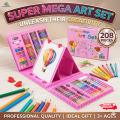100% ORGINAL145 Colourbox Set -Unicorn Color Box with Multiple Coloring Kit, Professional Drawing Color Pencils, , Water Colors and Acrylict Craft - Multicolor (BIG COLOR SET) Unicorn Design 145 pcs Art set Aluminum Case Painting Pen Stationery Set. 