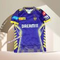 IPL Kolkata KKR Cricket Team Jersey 2024 Premium Quality Short Sleeves- Honeycomb Fabric KKR Jersey 2024. 