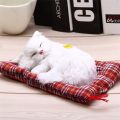 Stuffed Toys Lovely Simulation Animal Doll Plush Lazy Sleeping Cats Plush Toy with Sound Home Decorations. 