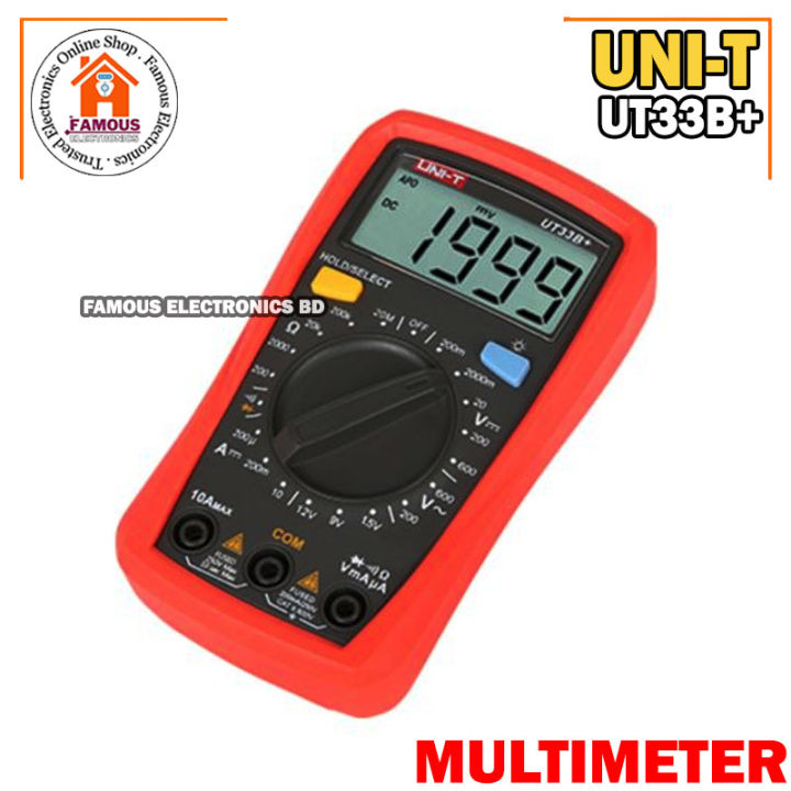 Ut133b UNI-T UT33B+ Digital Multimeter AC DC Resistance Frequency Auto Range ...
