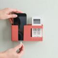 Mobile Phone Charging Rack Wall-mounted Storage Box Punch-free Organizer Shelf Remote Control Pen Stationery Holder. 