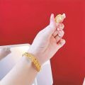 Premium Quality Dubai Gold Polish leaves Design hollow ring & hollow bracelet For Women For girl gift.