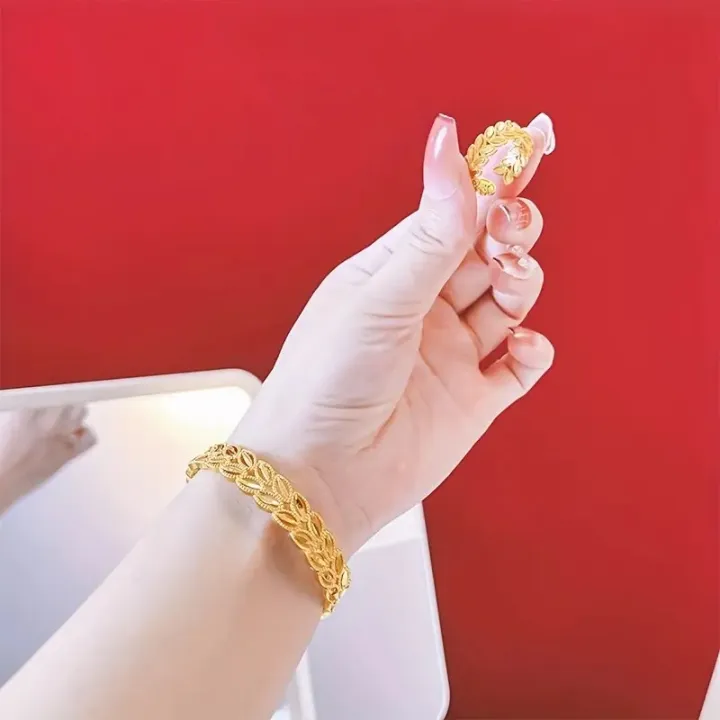 Premium%20Quality%20Dubai%20Gold%20Polish%20leaves%20Design%20hollow%20ring%20&%20hollow%20bracelet%20For%20Women%20For%20girl%20gift%20-%20Image%202
