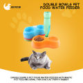 Double Bowls Pet Food Water Feeder Automatic Pet Feeding Bowl for Dog Cat Puppy Rabbit.