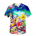 2023 Super Mario Game 3d Printed Summer Short Sleeve Couples Men And Women Children Adult Fashion Crewneck Drop Shoulder T-Shirt.